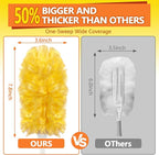 Heavy Duty Duster Refills for Swiffer Duster (40 Count) | 360° Unscented Disposable Multisurface Dusters with 1 Handle- for Home, Blinds, Fans & Corners, Yellow