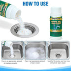 2 Pack Pipeline dredging agent, Drain Clog Remover Powder: Sink Drain Cleaner Unscented Fast Foaming for Kitchen, Bathroom Pipes & Floor Drains | for Routine Home