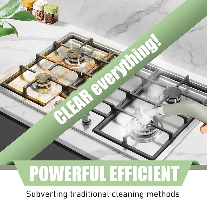 2500W Powerful Handheld Steam Cleaner with 6 Brush Heads - 45 Mins Runtime, 110V Multiuse Steamer for Deep Cleaning Upholstery, Car, Kitchen, Bathroom, Tile & Grout
