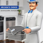 MR.SIGA Waffle Pattern Cleaning Cloths, Reusable Absorbent Microfiber Cleaning Cloths, Lint Free Microfiber Kitchen Towels, 6 Pack, Gray, 12.6 x 12.6 inch