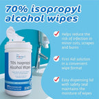 The Pharma-C Company 70% Isopropyl Alcohol Wipes [175ct Wipes] - Large Durable IPA Wipes. First-Aid Antiseptic Wound Cleaner with Moisture Lock Lid.