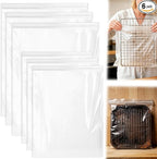 6-Pack Heavy Duty Oven Rack Cleaning Bags, Reusable No-Scrub Soaking Bags for Grill Grates & BBQ Racks, Leak-Resistant PE Material