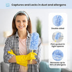 30 Count Heavy Duty Disposable Microfiber Duster Refills - Compatible with Swiffer, 1 Short Handle and 1 Extendable Handle