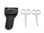Pack of 2 Curved & Rounded Blunt Tip Stainless Steel Small Scissors for Eyebrows & Eyelashes, Beard Trimming & Moustache, Baby Nails, Nose & Facial Hair