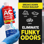 AC Drain Line Cleaner – Fast Acting Plant-Based Formula, Multi-Use HVAC Condensate & Air Conditioner Cleaning Liquid, Removes Buildup and Clears Clogged AC Lines, Up to 8 Uses, Made in USA, 16 oz