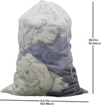 2 Pack Large Mesh Laundry Bag, 24×36 inch Heavy Duty Mesh Laundry Bags Drawstring Lockable, White Laundry Hamper Liner, for Factories, College, Travel, Dorms, Family and Apartment Dwellers
