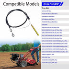 GW-55048P Forward Clutch Cable - Replacement for Troy-Bilt Bronco/Tuffy Tillers (12213, 21A-521-081, 12180, 12210), Cub Cadet, MTD, White Outdoor - Replaces 55048, GW-55048-1 Pack