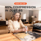 Vacuum Bags for Clothing with Rechargeable Air Pump, 15 Pack Vacuum Seal Bags for Travel, Space Saver Bags for Luggage and Suitcases, Compression Packing Bags in Multiple Travel Size