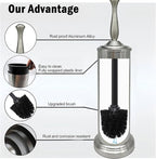 Brushed Nickel Toilet Bowl Brush with Holder, Durable Bathroom Cleaning Tool, Modern Design for Easy Toilet Maintenance, Bathroom Cleaner Brush for Efficient Cleaning and Hygiene