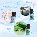 SALKING Clean Fragrance Oils Set, Premium Essential Oil for Diffuser, Scented Oil Gift Set for Soap Candle Making - Lemongrass, Fresh Cotton, Fresh Linen, Cherry Blossom Soap, Clean Air, Aloe
