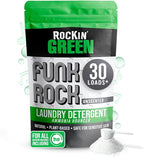 Rockin' Green Laundry Detergent, Plant based, All Natural Laundry Detergent Powder, Vegan and Biodegradable Odor Fighter, Safe for Sensitive Skin (Funk Rock Ammonia Bouncer 30 Loads - Unscented)