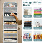 Sturdiness Over The Door Organizer, 5 Shelves & 8 Side Pockets,Anti Tilt Hanging Behind Door Storage, Heavy-Duty Reinforced Mesh Rack Holds 44lb for Bathroom,Pantry, Nursery,Closet, Shoes, Towels