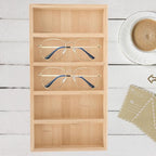 Wooden Glasses Tray and Sunglasses Holder Eyewear Display Rack Multipurpose Organizer for Home and Office Storage with 5pcs Set