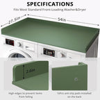 Gashell Washer Dryer Countertop, 27.5" x 54" Bamboo Washer and Dryer Countertop for Laundry Room Organization (Forest Green)