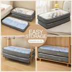 90L Under Bed Storage Containers, Closet Organizers and Storage Bins, Foldable Underbed Storage Bags for Blanket, Clothing, Comforter, Sweaters, Pillows, Linen Sheets, Wrapping Paper, grey