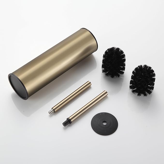 BGL Brushed Gold Toilet Brush and Holder,Stainless Steel Toilet Brushes for Bathroom with Holder