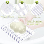 2 Pieces Plastic Bar Soap Holder Soap Tray Soap Saver Bar Dish Self Draining Soap Dishes for Soap Sponge Dryer Bathroom Toilet Shower Kitchen Restaurant Counter (Clear)