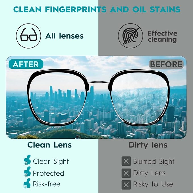 Lens Wipes for Eyeglasses,400 Count (Pre-moistened Indepently Packaged,Safe,Scratch Free, Suitable for Eyeglass,Sunglasses,Camera,Goggle,Phone,Tablet)