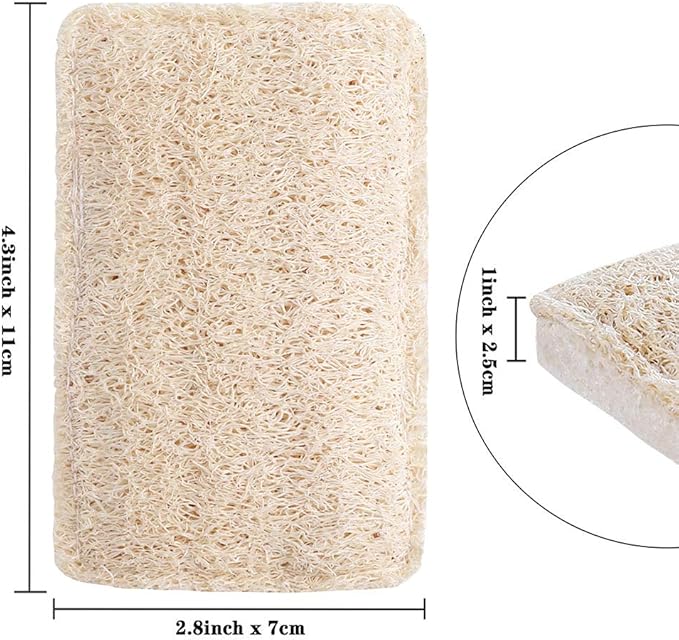 Loofah Dish Sponges Kitchen,Organic Natural Sponges for Dishes,Non Scratch Eco Friendly Biodegradable for Cleaning,6PCS