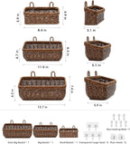 AceList Wall Hanging Basket, Boho Style Hand-Woven Hanging Storage Baskets - Set of 3, Ideal for Boho Room Decor, Kitchen, Garden, and Living Room(Brown)