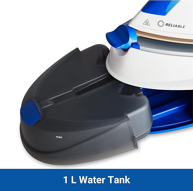 1500W Ironing Station with Ceramic Soleplate, Iron Lock for Easy Carry, 1 Ltr Removable Water Tank and Auto Shut-Off, Digital Display, Continuous Home Steam Iron