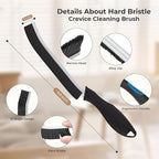 Cleaning Brush-Hard Crevice Cleaning Brushes, Multifunctional Window Groove Brushes, Grout Brush, Cleaning Tool for Bathroom, Kitchen, Toilet, Tile, Sink, Home (6, Black)