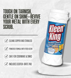Kleen King Fresh Clean Scent Metal Cleaner 14 oz Powder Bundle with Scouring Pad – Cleans and Restores Stainless Steel, Cookware, and Metal Surfaces – Gift Set (2 Items)