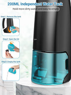 Rechargeable Window Vac, Electric Window Vacuum Squeegee, with 11 in. Squeegee Blade & 200ml Water Tank, Cordless Window Vacuum Cleaner Set for Cleaning Windows, Shower Doors, Mirrors, Tiles