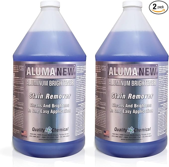 Quality Chemical Aluminum Brightener & Restorer - Aluminum Wheel and Pontoon Cleaner - Rim Cleaner 128 oz (pack of 2)