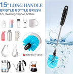3-in-1 Stainless Steel Bottle Cleaning Brush Set - Long Handle for Narrow Neck, Sport, Baby, Flask, Straw, Tumbler, Cup