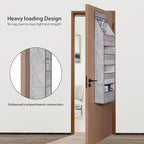Univivi 5-Shelf Door Storage Over Door Hanging Organizer with 4 Large Pockets and 3 Small PVC Pockets Nursery Closet Cabinet Wall Mount Hanging Storage Organizers for Baby Nursery (Grey Pattern)