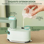 Travel Steam Iron, 180 °Rotating Handle Foldable Hanging Ironing Machine, Portable Mini Dual-Purpose Steam Iron for Both Dry and Wet Use, Essential for School Dormitories & Business Trips (Green)