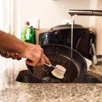 Boao Dish Brush with Beechwood Handle with 5 Replacement Heads Natural Wood Dish Scrub Brush for Washing and Cleaning Pots and Pans