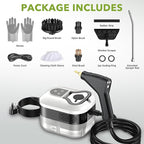 Steam Cleaner for Home & Car Detailing, 2500W Pressurized Handheld Steam Cleaner, 15s Fast Heating, 6 Levels Steam Output, 1.2L Water Tank