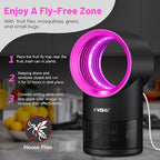 Fly Trap Indoor,Fruit Fly Traps for Indoors Mosquito Trap Indoor Insect Trap with Suction, Time Setting, Bug Light & 10 Pcs Sticky Glue Boards (Pink)