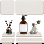 4PCS Water Absorbing Stone Tray, Quick Drying Diatomite Stone Sink Tray, Water Absorbent Stone Coasters for Bathroom Counter, Kitchen Soap Dish Holders Toothbrush Holders in Modern Home