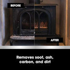 Furniture Clinic Stove Glass & Metal Cleaner - For Log Burner and Fireplace Glass Doors - Removes Soot, Dirt & Ash - Instant Results - 500ml / 17oz