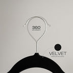 Utopia Home Velvet Hangers 100 Pack – Luxury Non-Slip Slim Pant & Coat Hangers, Strong Space-Saving Clothes Hangers with Pants Bar and 360° Swivel Hook – Black