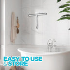 2PACK 12-Inch All-Purpose Shower Squeegee for Shower Doors, Tile Shower Walls, Bathroom, Window, Glass and Car Windshield, Mirrors and Kitchen-Stainless Steel, Silver