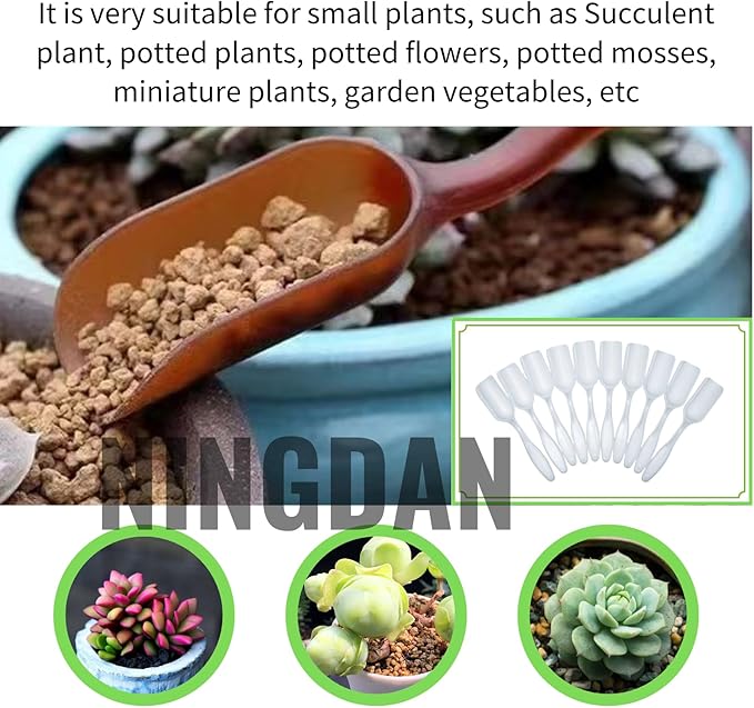 10Pcs NINGDAN Mini Shovel,Plastic Mini Gardening Shovel Spoons Soil Scoops,Cultivation Digging Transplanting Tools for Succulents Potted Flowers,Milk Powder/Coffee Beans Scoops (All Transparent)