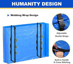 TICONN Mattress Bags for Moving, Heavy Duty Cali King Mattress Cover Storage Bag with Full-Around Handle and Adjustable Buckles (Blue, Cali King)