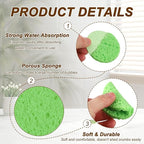 uxcell 20Pcs Cellulose Sponges, Round Kitchen Clean Sponges Non-Scratch Compressed Dish Scrubber for Kitchen Household Cookware Bathroom Cleaning & DIY, Green