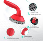 HAUSHOF Cast Iron Scrubber with Long Handle, Chainmail Scrubber Cast Iron Cleaner for Pan, Kitchen Cleaning Kit for Grill, Dutch, Oven