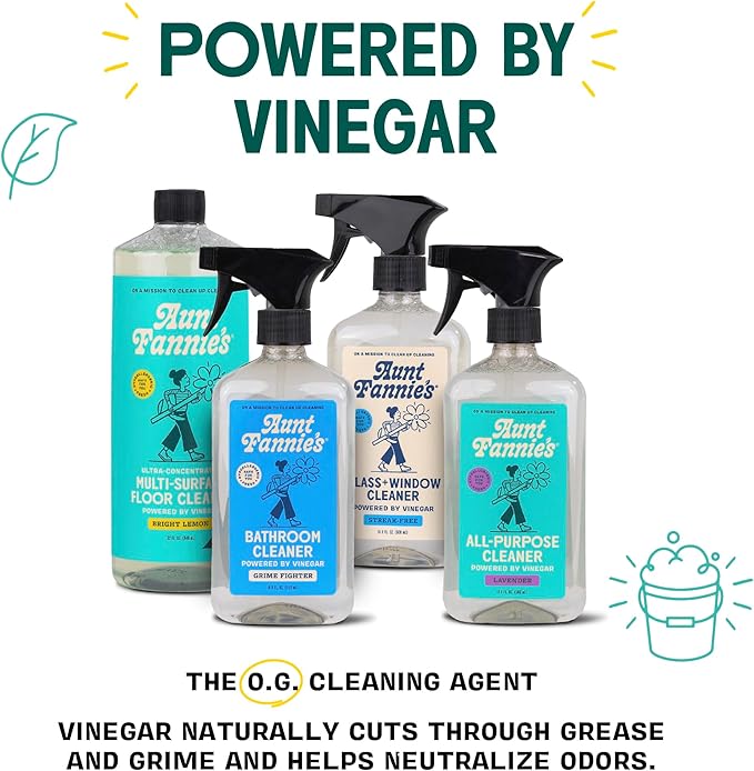 Aunt Fannie's All Purpose Household Cleaner, Multi-surface Spray, Powered by Vinegar for Kitchen, Bath, Windows and Countertops, Lemon Scent (Pack of 3)