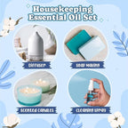 SALKING Housekeeping Fragrance Oils, Premium Essential Oil for Diffuser, Scented Oil Gift Set for Soap Candle Making - Just Washed, Welcome Home, Bright linens, Clean Trick, Clean Breeze, So Clean