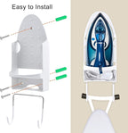Ironing Board Hanger Wall Mount Ironing Holder Iron Hanger with Ironing Board Rack for Max 5 Inch Width Iron (White)