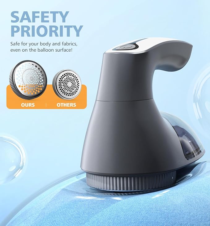 POPCHOSE Fabric Shaver for Clothing, Electric Lint Remover Sweater Shaver to Remove Pilling, Depiller for Clothes, Furniture, Couch, Fuzz with 6-Leaf Blades Extra, Electrostatic Brush