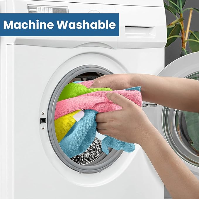 DAN RIVER 12-Pack Microfiber Towels – Ultra Absorbent, Lint-Free & Streak-Free dishwashing Rags for Home, Car & Kitchen - Must-Have Cleaning Essentials - 12" x 12" - Assorted