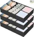 DIMJ Drawer Organizers, Set of 12 Clothes Drawer Organizer, Foldable Closet Drawer Organizer, Dresser Drawer Organizers Dividers for Baby Clothes, Socks, Belt, Tie (Black)