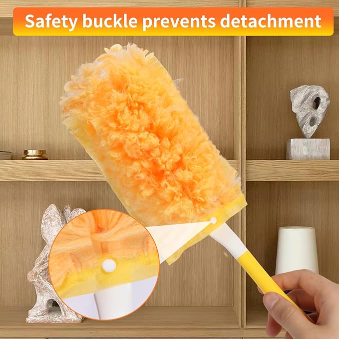 36 Pack Dusters Refill Compatible with Swiffer Dusters for Cleaning, with 1 Handle, Multisurface 360° Dusters with 4X Microfibers, Disposable Heavy Duty Duster Refills, Helps Remove Allergens